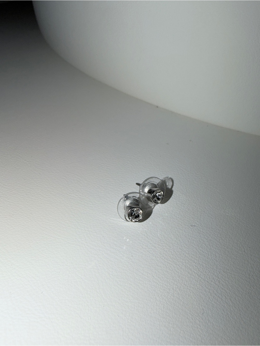 Swarovski 0.3 carat each Clear Crystal Stud Earrings - Minimal Silver Tone
